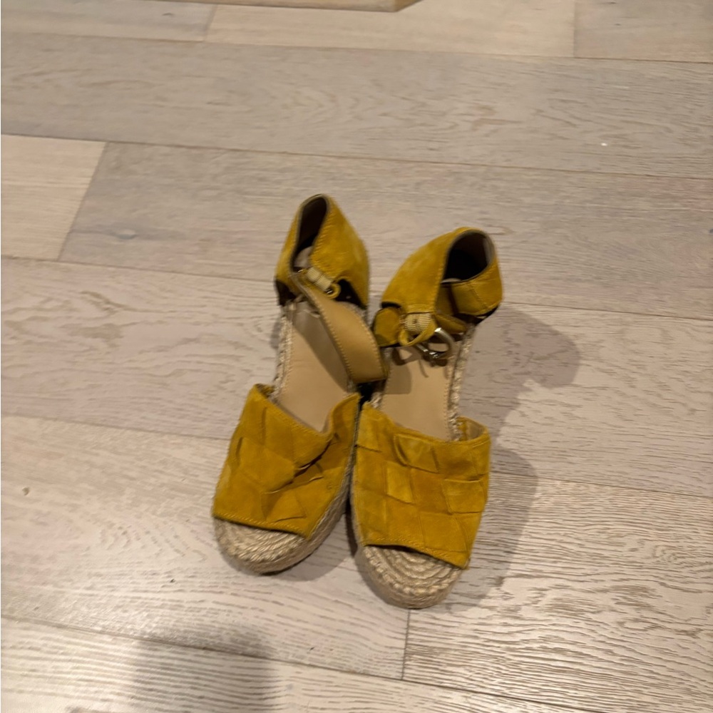 Stylish Yellow Espadrille Wedges